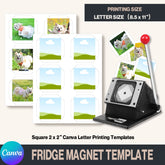 Square 2 x 2" Canva Letter Printing Templates for Octagon Cut Shape